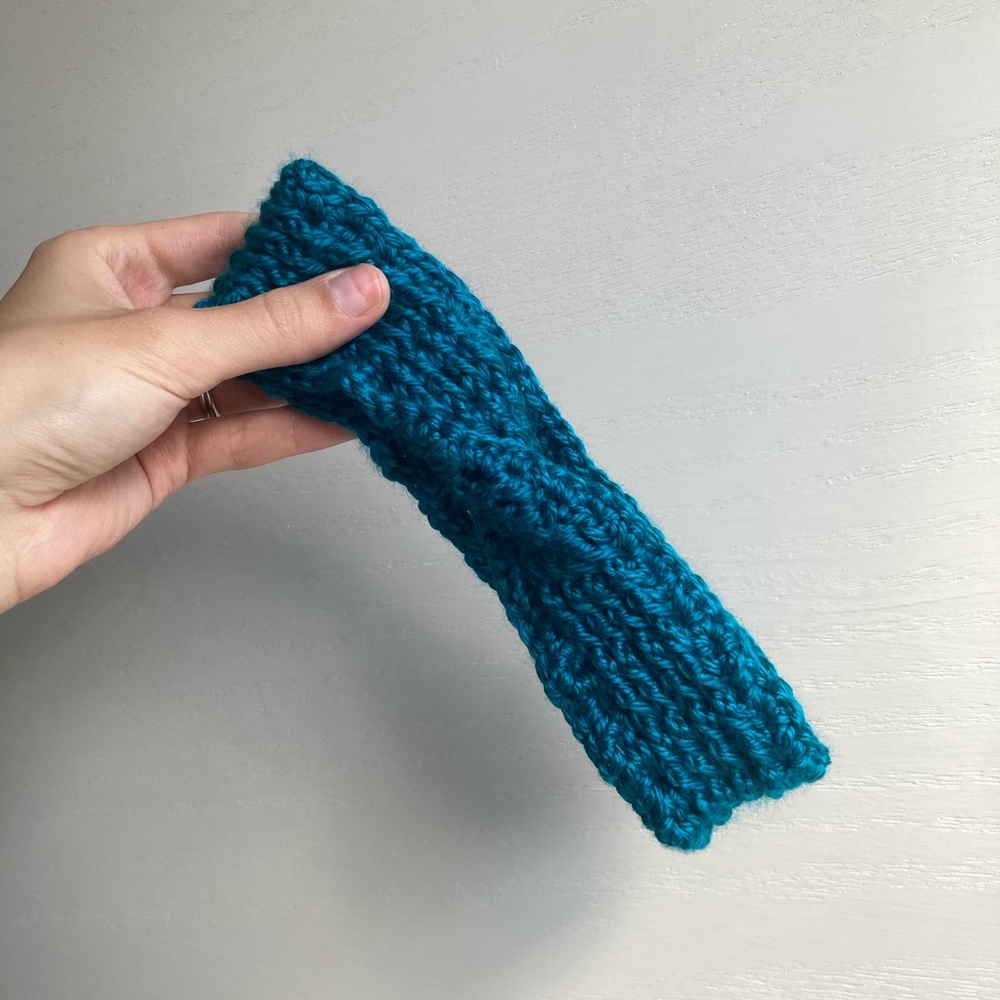 Crochet Blue Twist Headband